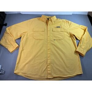 Magellan Guide Series Yellow Fishing Shirt Mens XL Vented Long Sleeve Breathable